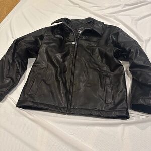 Faux Leather Boys XL Black Jacket